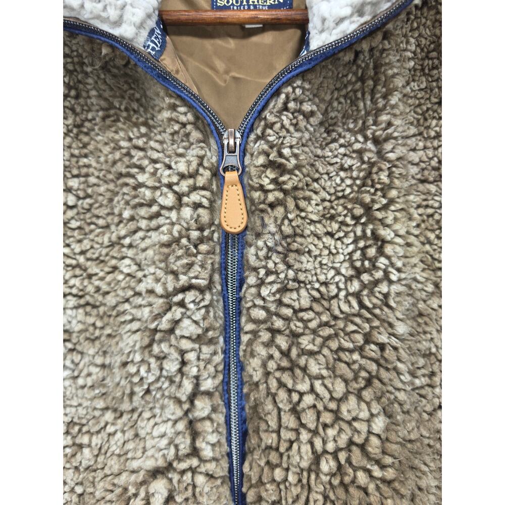 Simply Southern Tried & True Sherpa Vest Women’s Large Brown Fleece Full Zip - Picture 4 of 12